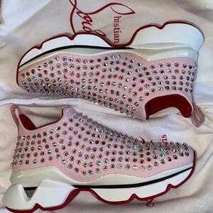 krystal sock donna flat louboutin (Pink)